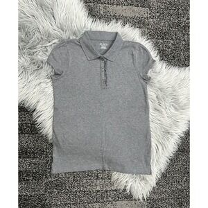 Childrens Place Girls Uniform Dark Gray S/S Ruffle‎ Polo Top Size XL (14)